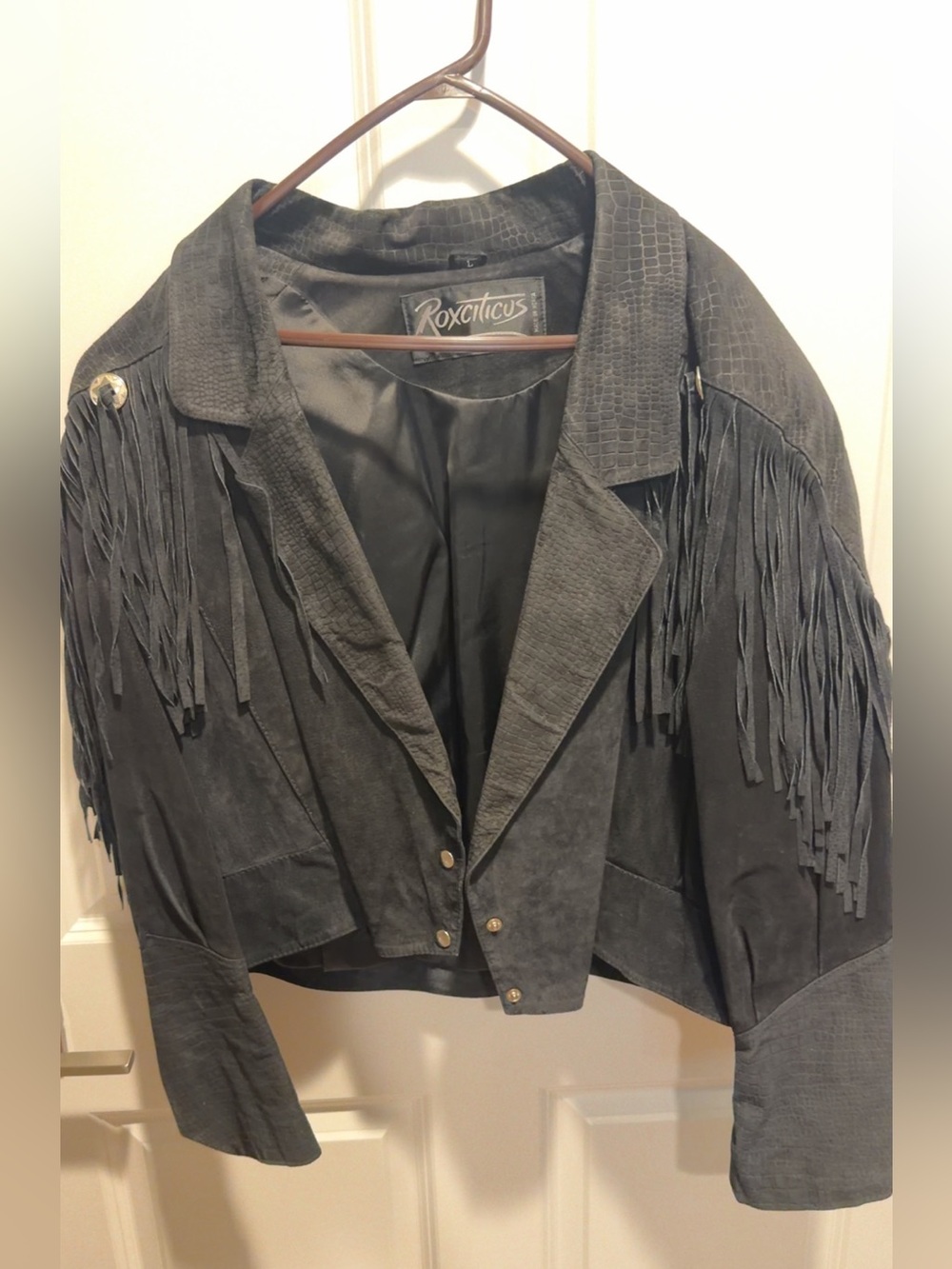 Black Suede Fringe Leather Jacket